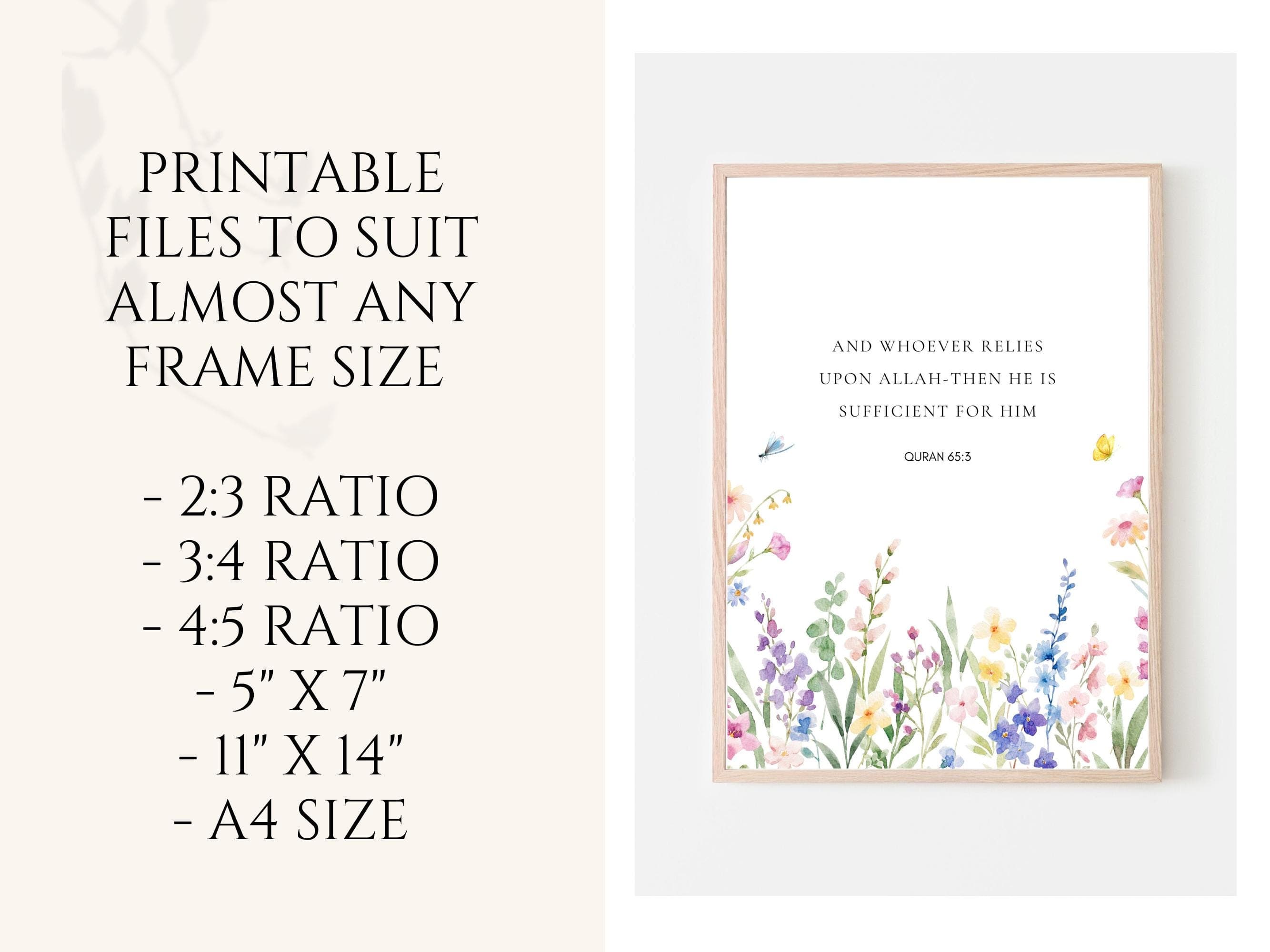 Bring elegance to your home with this Islamic Wall Art Printable. This design adds a serene and meaningful touch to any room. Perfect for living rooms, offices, nurseries, or as a thoughtful Islamic gift.