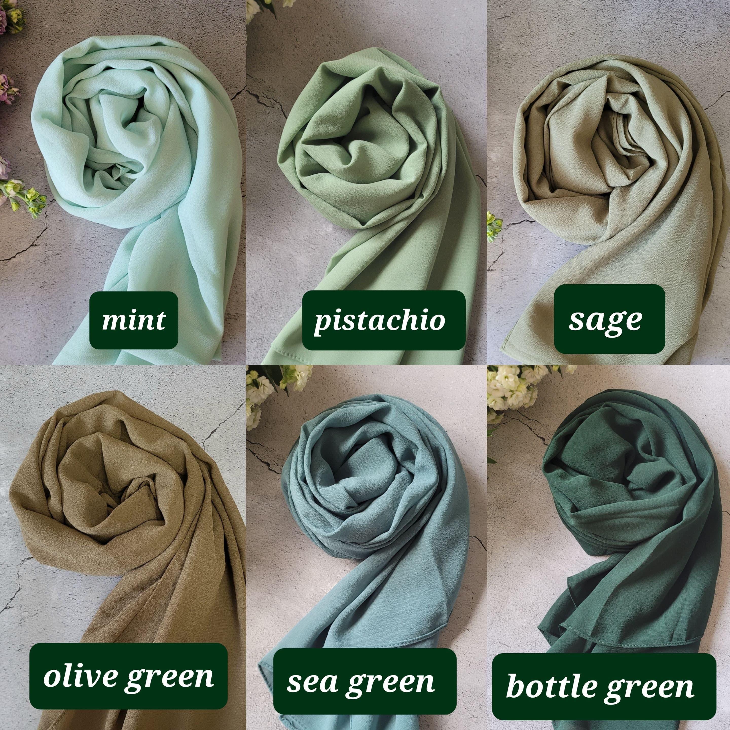 Chiffon Hijab scarves dubai hijab, Sarong Shawl Plain Wrap Georgette crepe hijab, emirati, premium quality - image 4