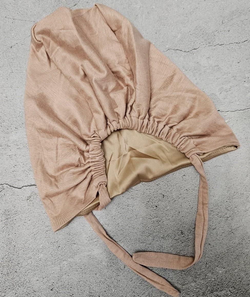 Satin lined undercap Hijab scarf, satin sleep cap, silk undercap, chemo bonnet, satin lined turban, satin hijab cap,