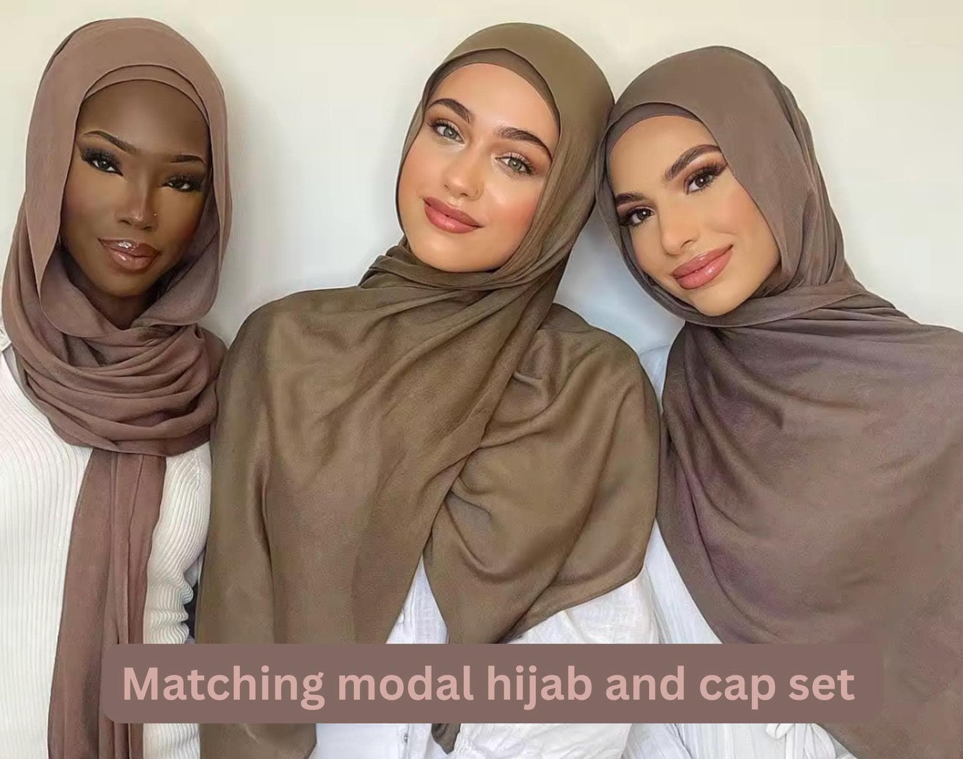 MODAL HIJAB & CAP set modal scarves and undercap jersey set shawl matching set premium dubai hijab emirati hijab gift set, jersey set