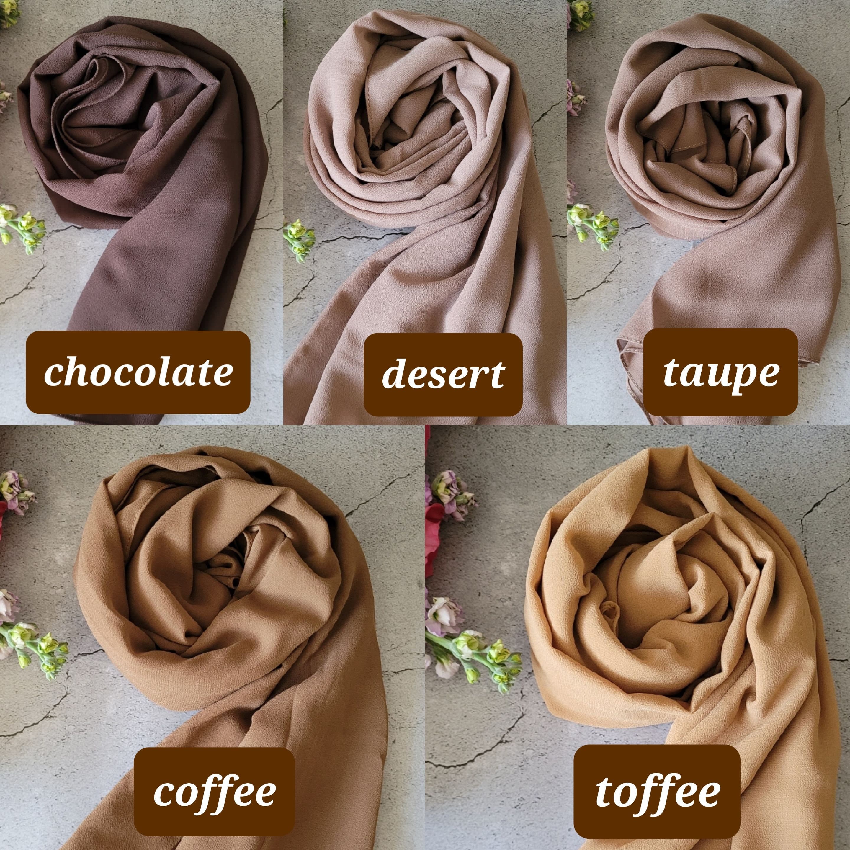 Chiffon Hijab scarves dubai hijab, Sarong Shawl Plain Wrap Georgette crepe hijab, emirati, premium quality - image 3