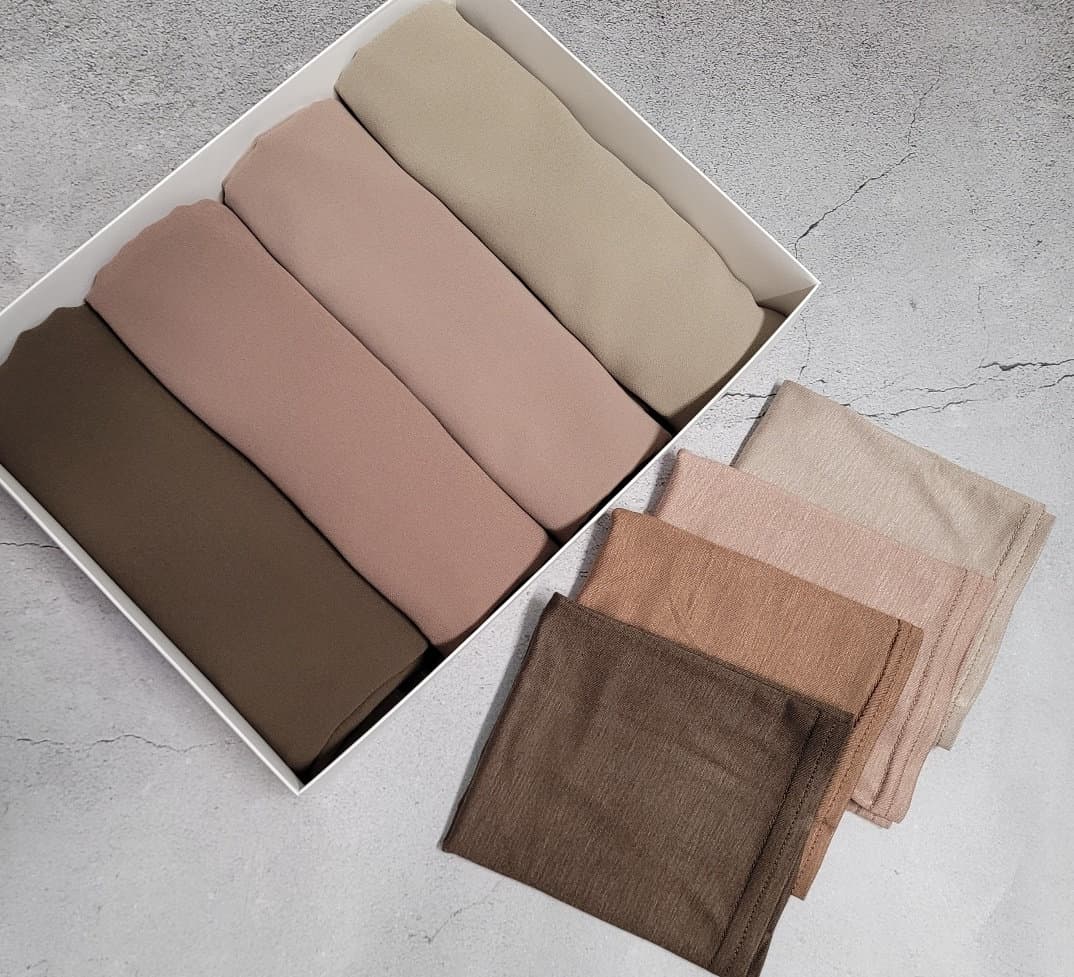 HIJAB & CAP set chiffon scarves and undercap jersey set shawl matching set premium dubai hijab emirati hijab gift set, jersey hijab