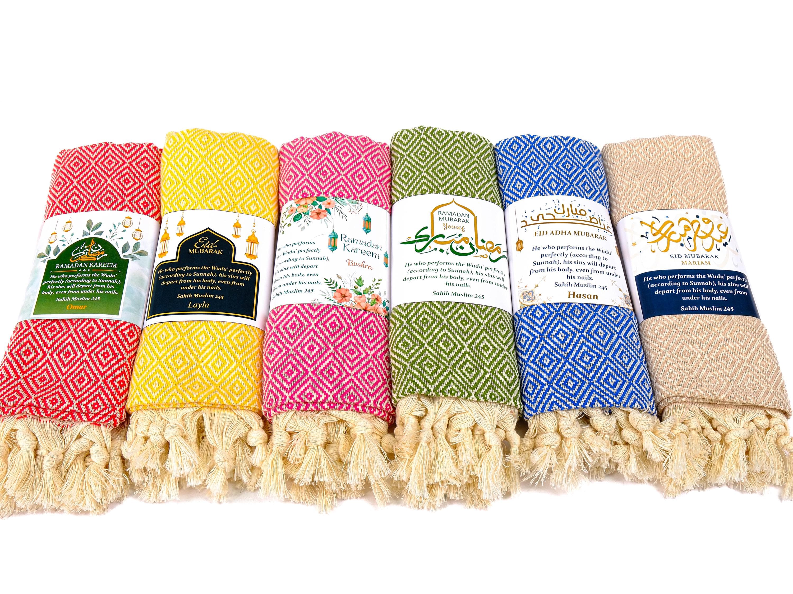 Personalized Turkish Cotton Peshtemal Towel: Ramadan, Eid, Wedding Favors