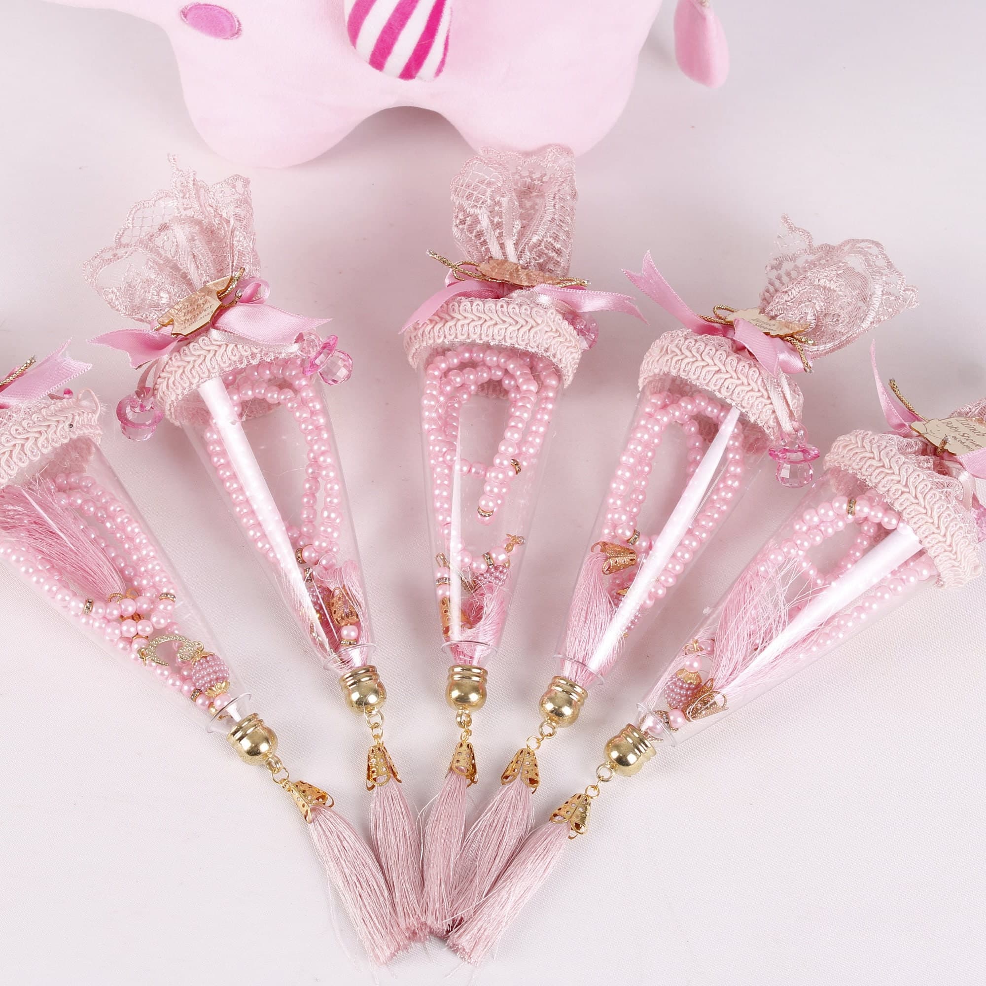 Personalized Pearl Prayer Beads: Luxury Baby Shower Favors