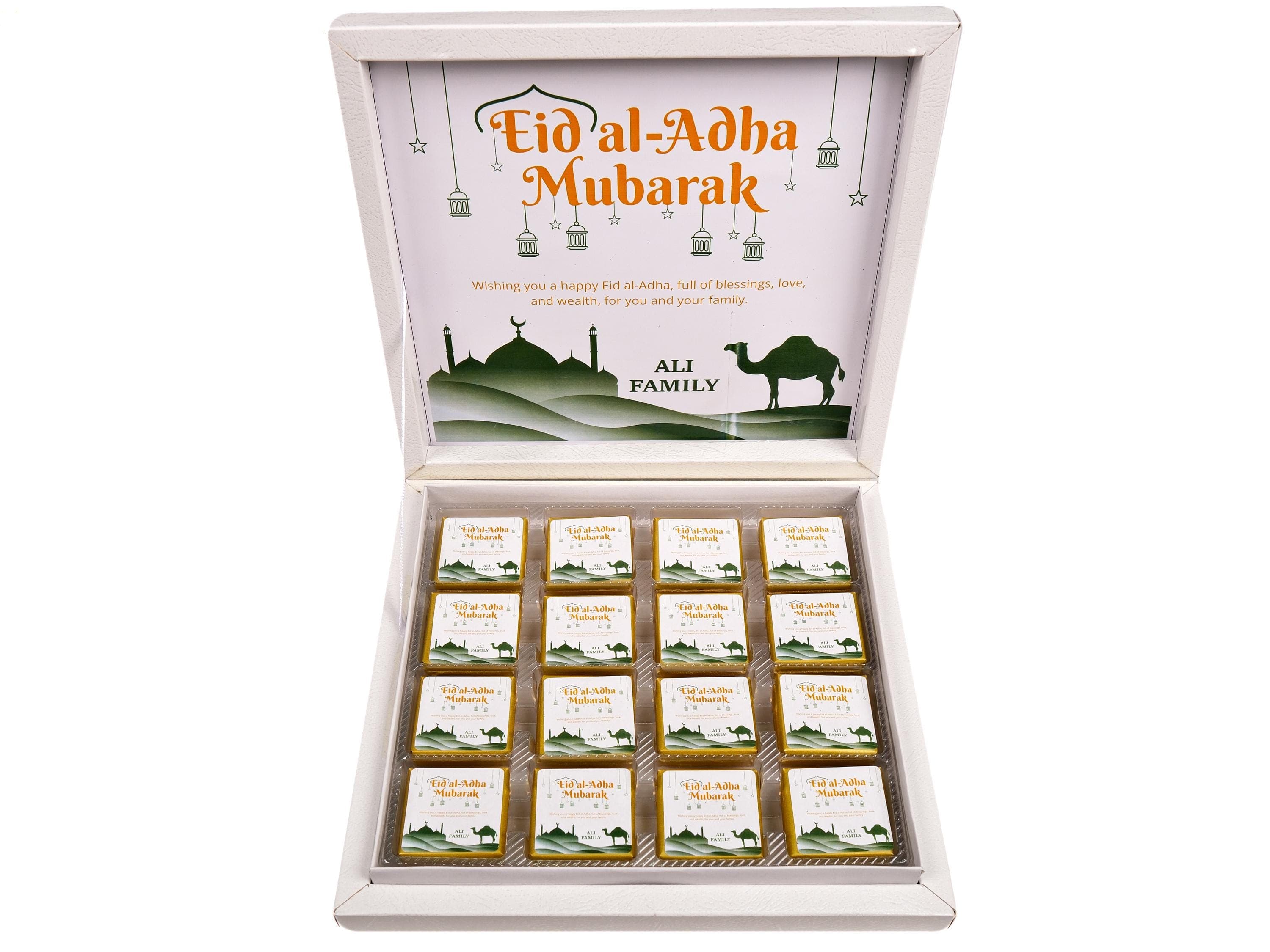 Eid Al-Adha Chocolate Favors for Guests, Custom Chocolate Gift, Eid Mubarak Favors, Hajj Mubarak, Eid Chocolate, Umrah Mubarak, Eid Gifts