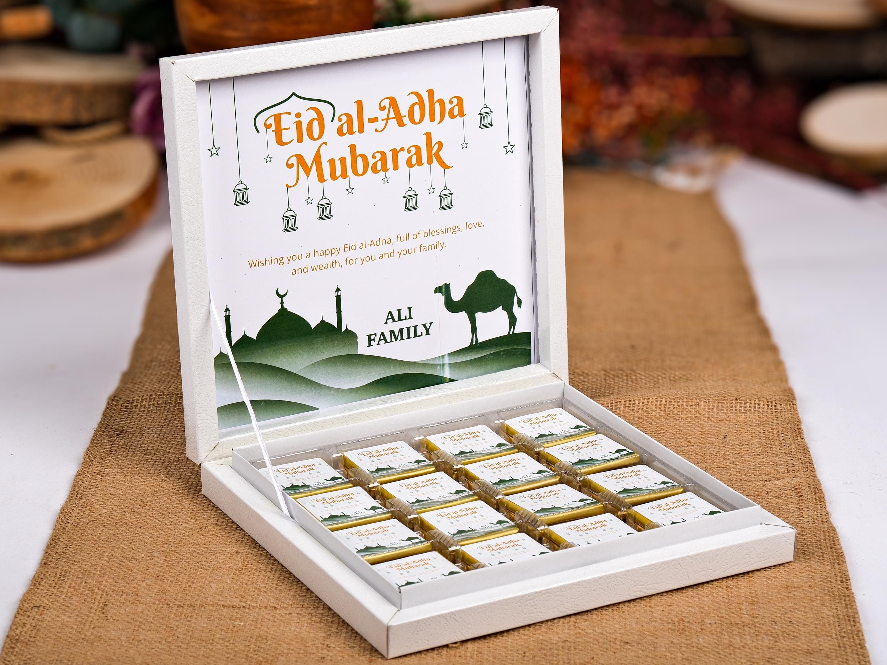 16 PCS with Box Eid Al-Adha Chocolate Favors: Personalized Guest Gifts