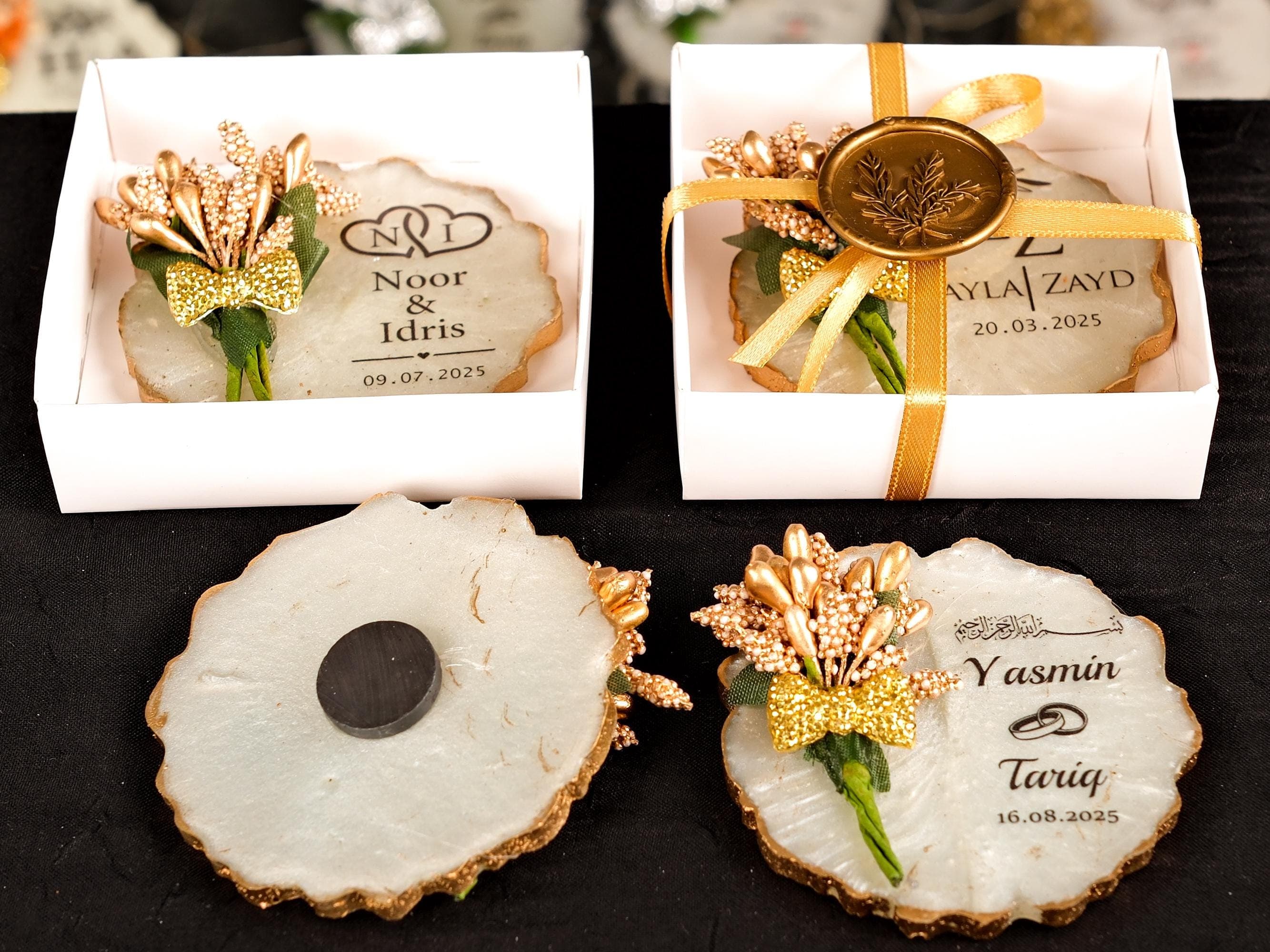 Islamic Wedding Favours, Custom Epoxy Magnet with Seal, Save The Date Magnet, Muslim Wedding Gifts, Nikkah Engagement Favors, Fridge Magnets