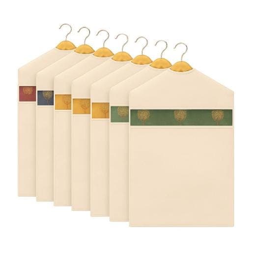 Pure Cotton Reusable Handmade Garment Cover, Eco-Friendly Clothes Storage with Net Window. - image 3
