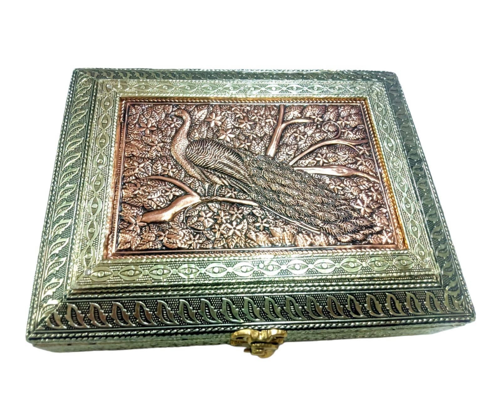Handmade Wooden Dry Fruit Box: Peacock Design, Indian Wedding Favor - image 3