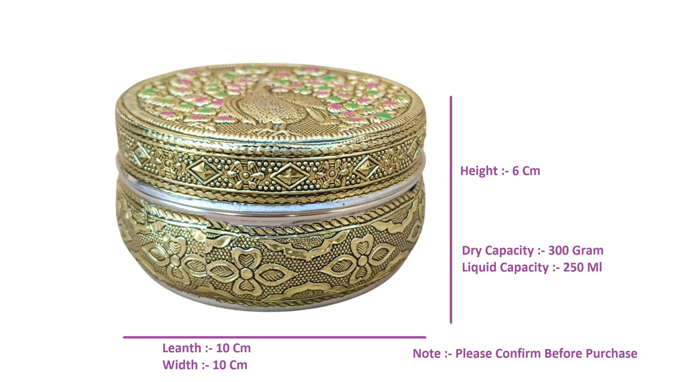 Meenakari Steel Storage Box β Handcrafted Indian Wedding Gift - image 4