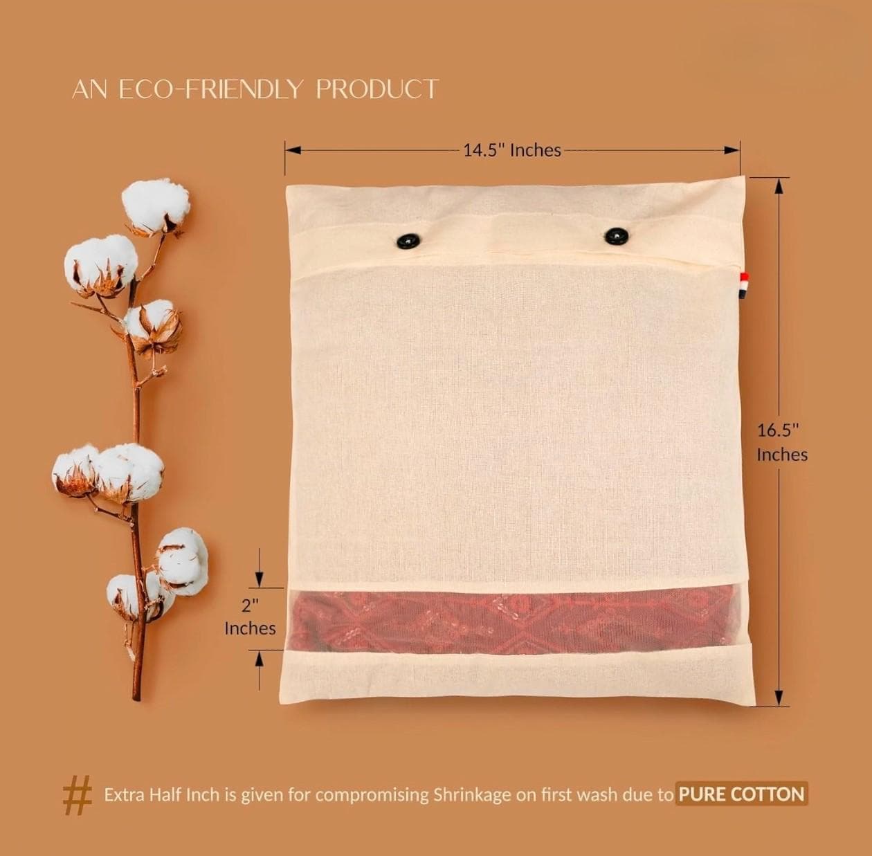 Cotton Saree Storage Bags with Transparent Window (Set of 12) - image 5