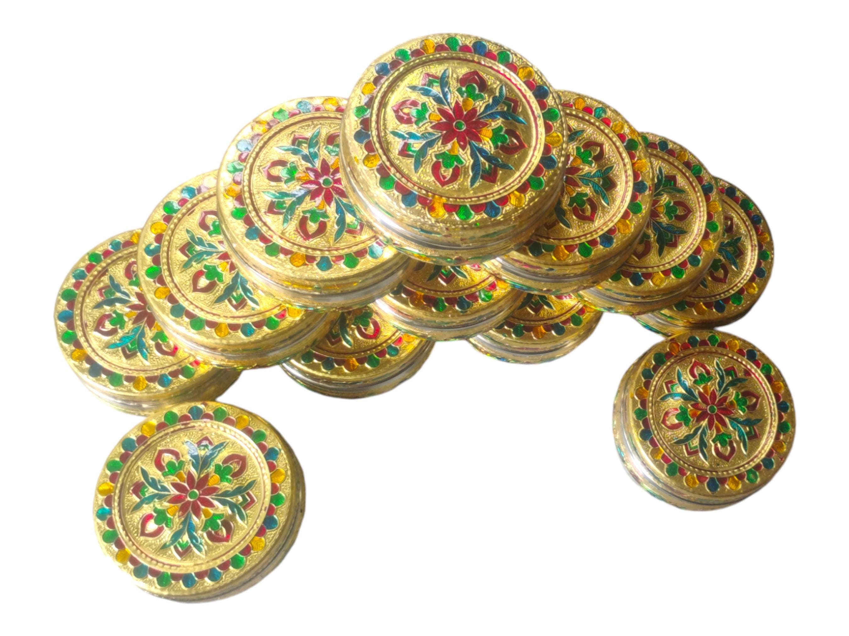Handcrafted Meenakari Steel Storage Box – Indian Wedding Gift