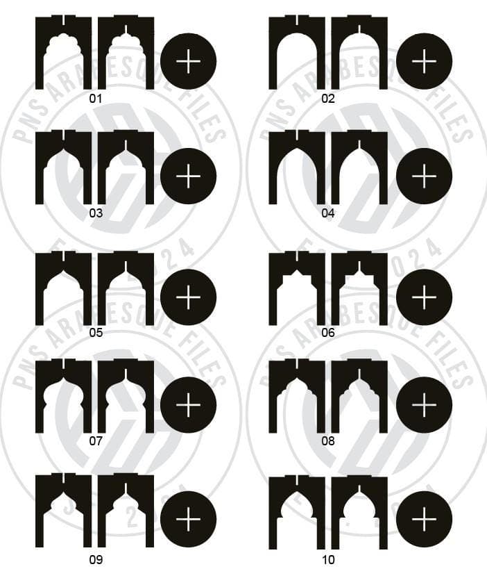 Islamic Stool CNC Laser Cut Files: 10 Arch Designs (Digital Download) - image 3