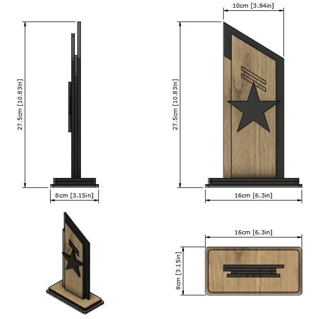 Award Plaque Trophy Modern Laser CNC Cut File Svg Dxf Cdr Ai Eps - image 5