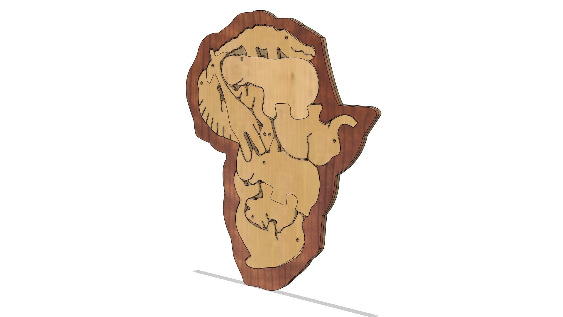 African Safari Map Animals Puzzle SVG Laser Cut File (Digital Download) - image 4