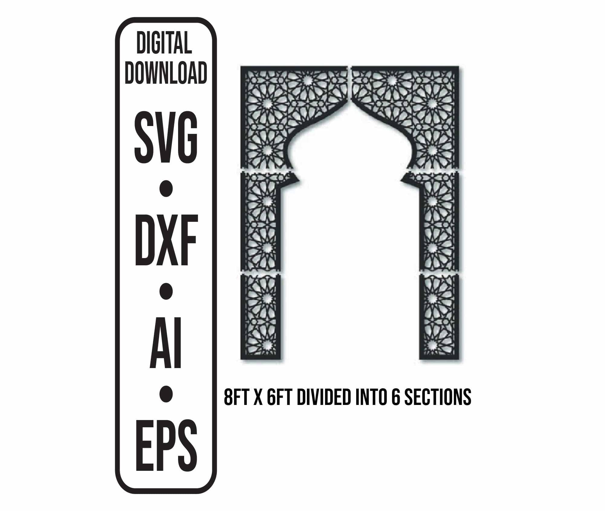 Mihrab Arch Frame SVG, CNC Laser Cut File (Digital Download)