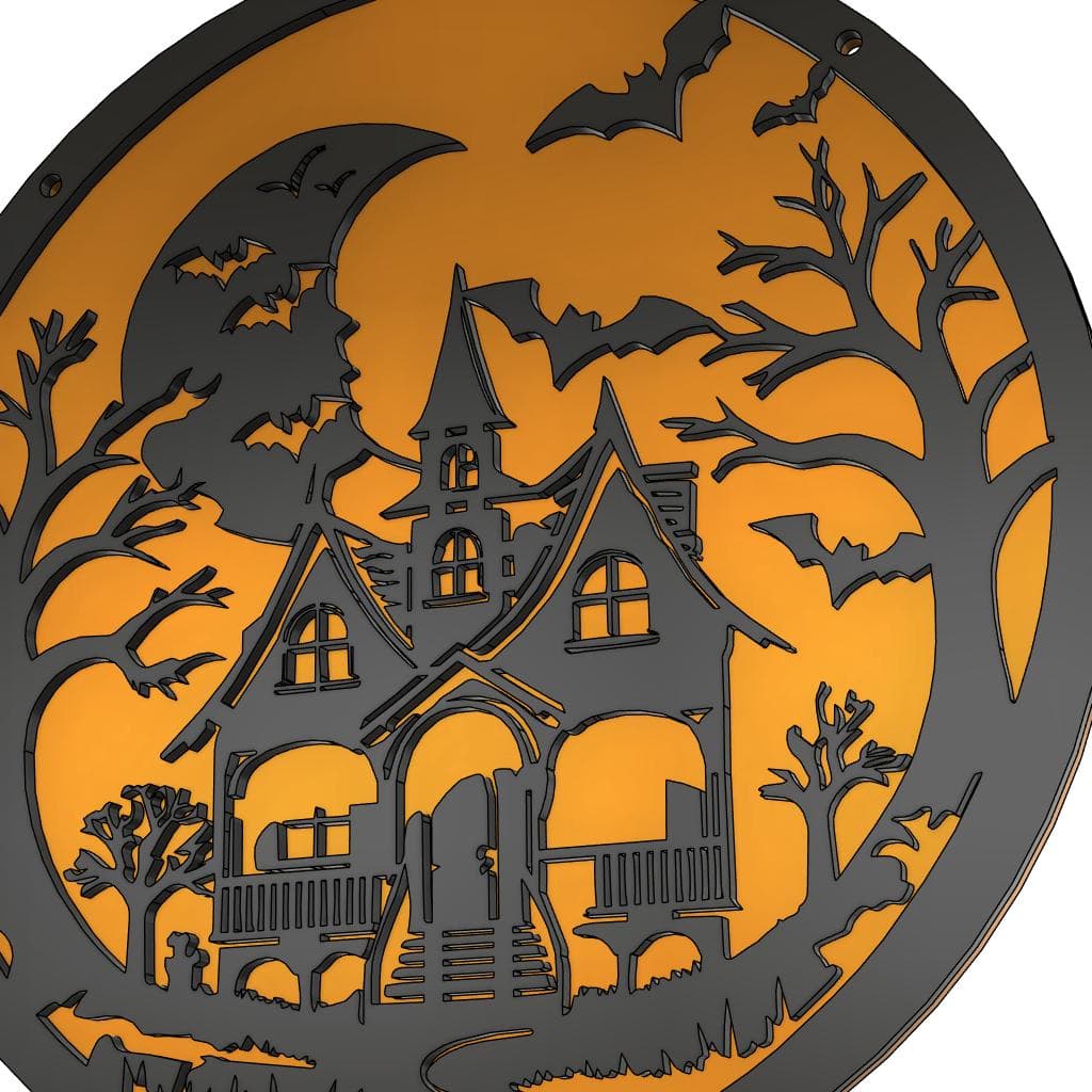 Halloween Haunted House Door Sign SVG: Laser Cut File (Digital Download) - image 3