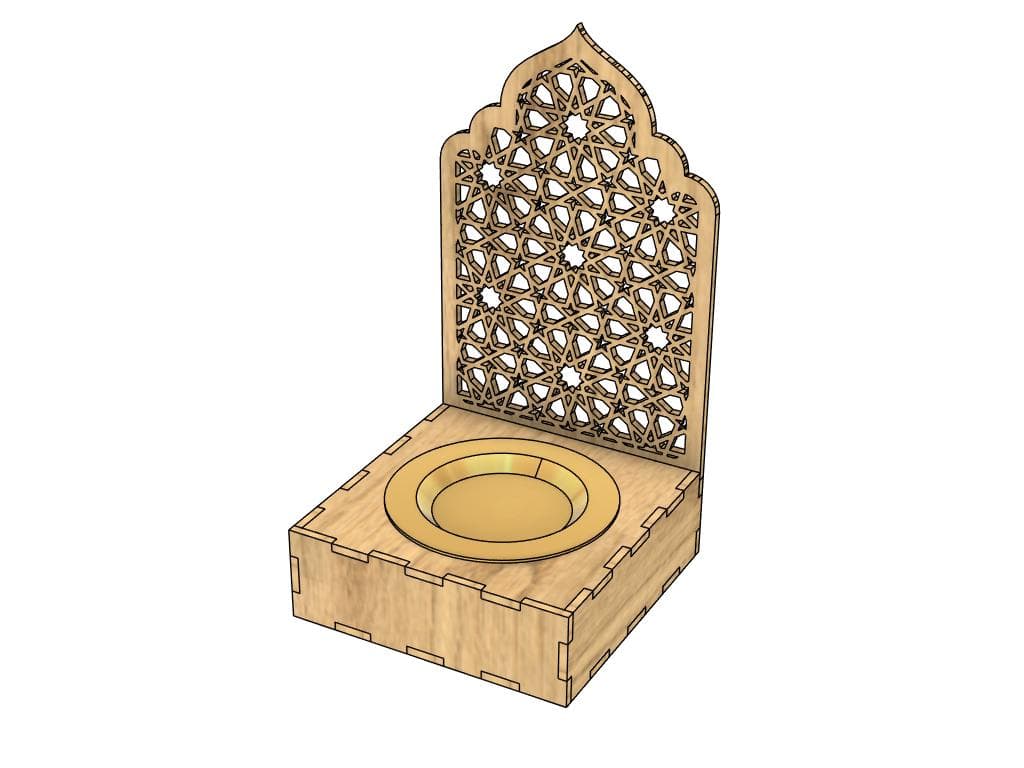 Islamic Pattern Bakhoor Burner Laser Cut File: Glowforge CNC (Digital Download 18x10x10cm) - image 5