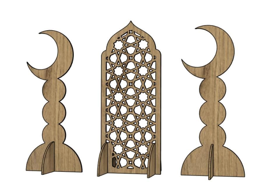 Ramadan Cresent Moon Set Table Decor | Islamic Laser Cut File (svg dxf ai eps) - image 5