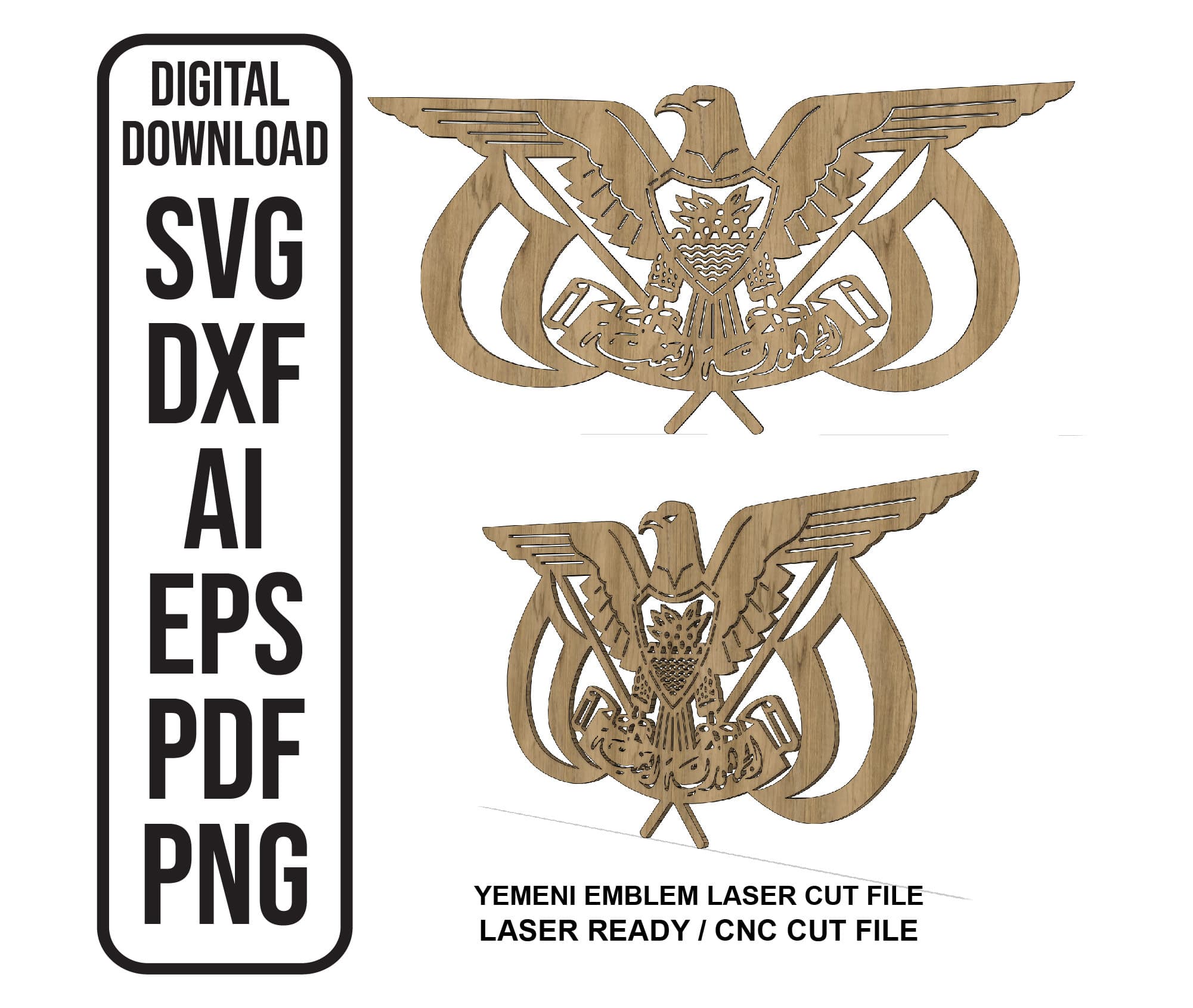 Yemeni Emblem SVG: CNC Plasma, Laser Cut File (Digital Download)