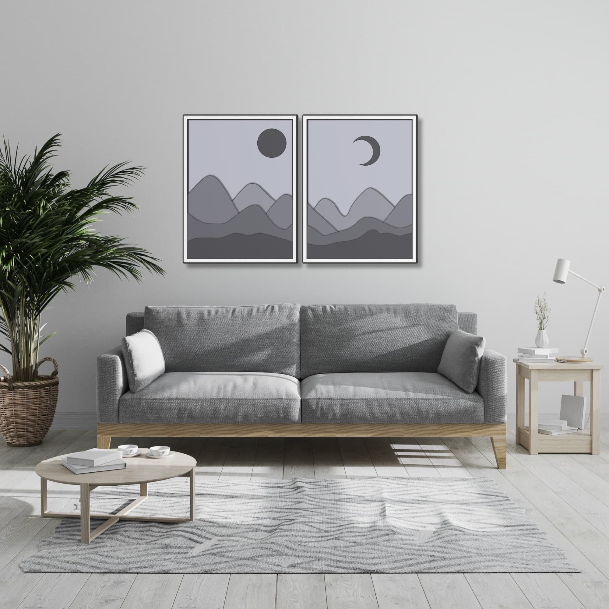 Mountain Landscape Shadow Box: Minimalist Laser Cut Files (Digital Download) - image 3