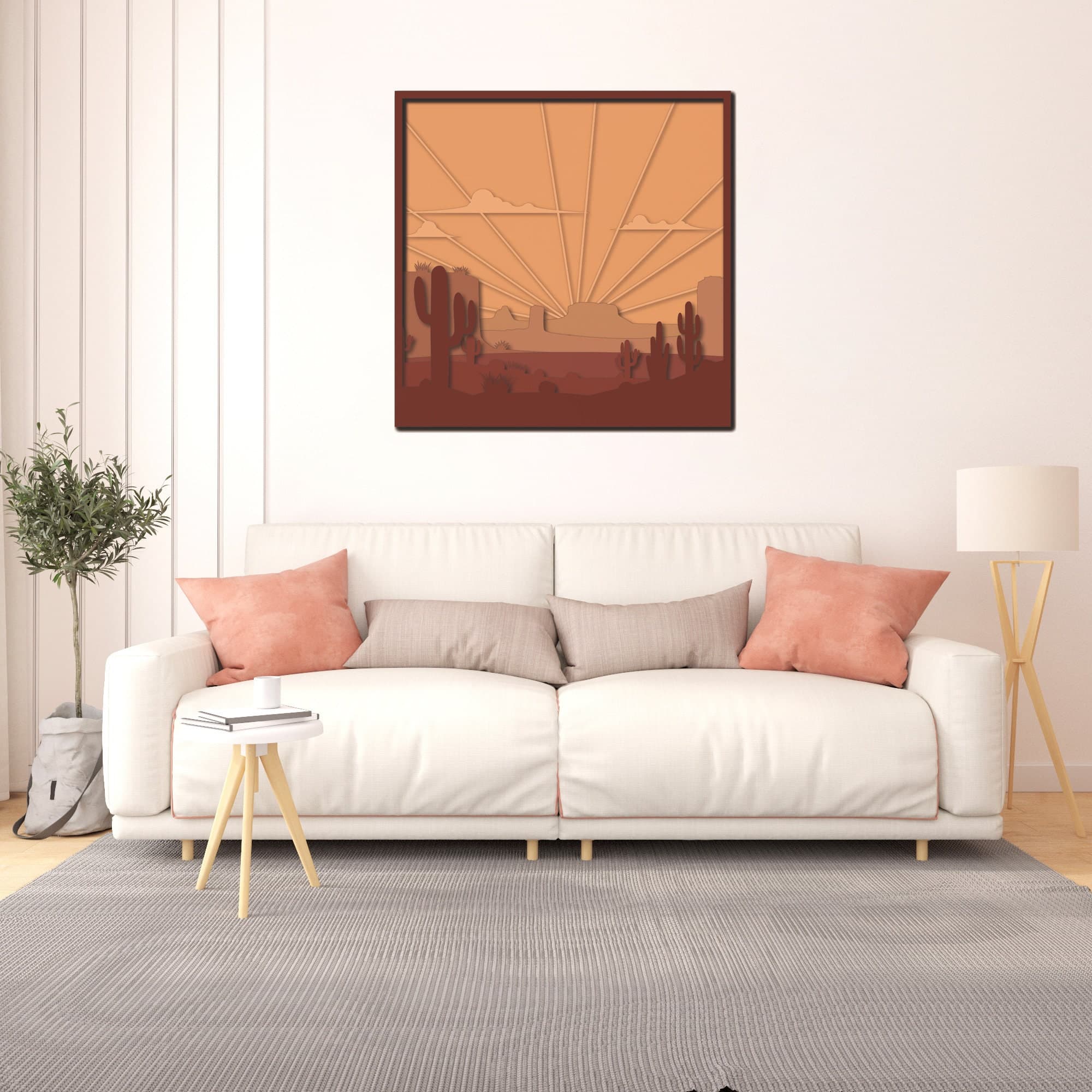 Desert Sunset Shadow Box Laser Cut File: Arizona Cactus (Digital Download) - image 5