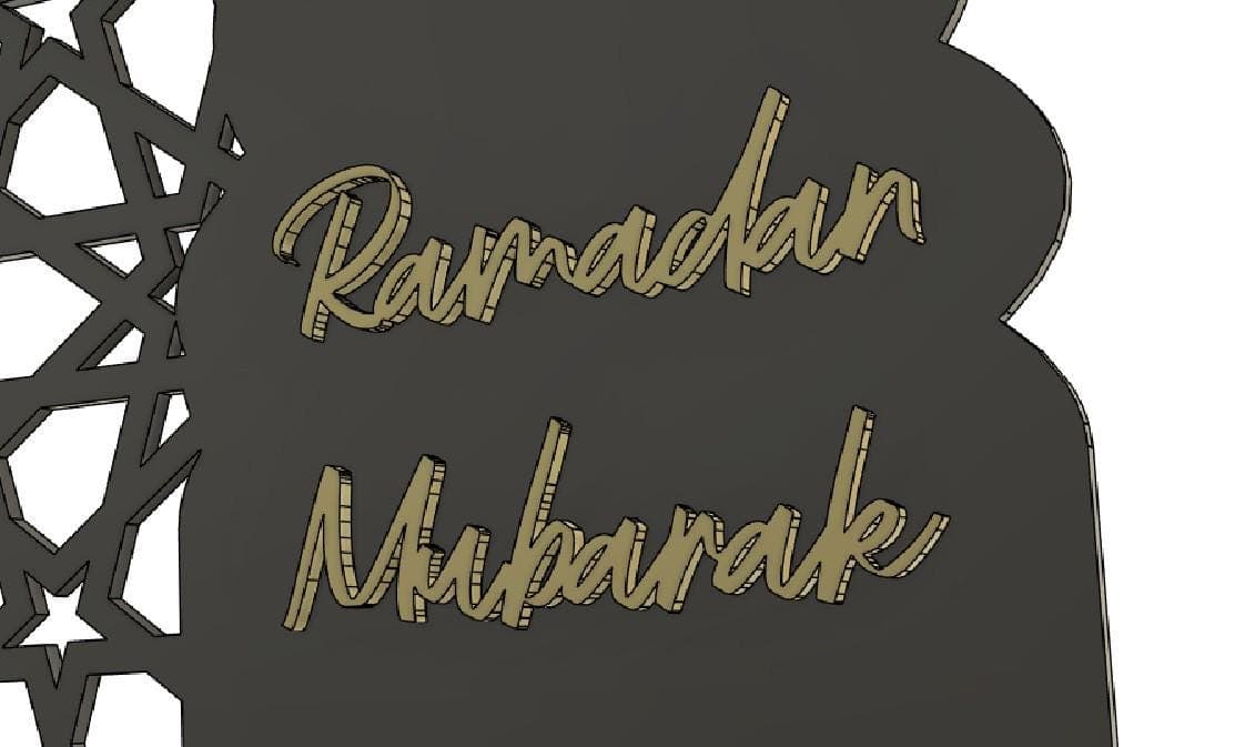 Ramadan mubarak table decor svg dxf ai eps | islamic ramadan layered decor | laser cnc cutting file - image 5