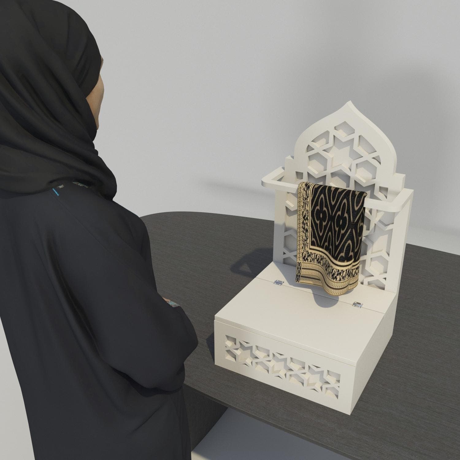 Quran Stand Laser Cut File: Prayer Mat Rug Organizer (Digital Download) - image 3