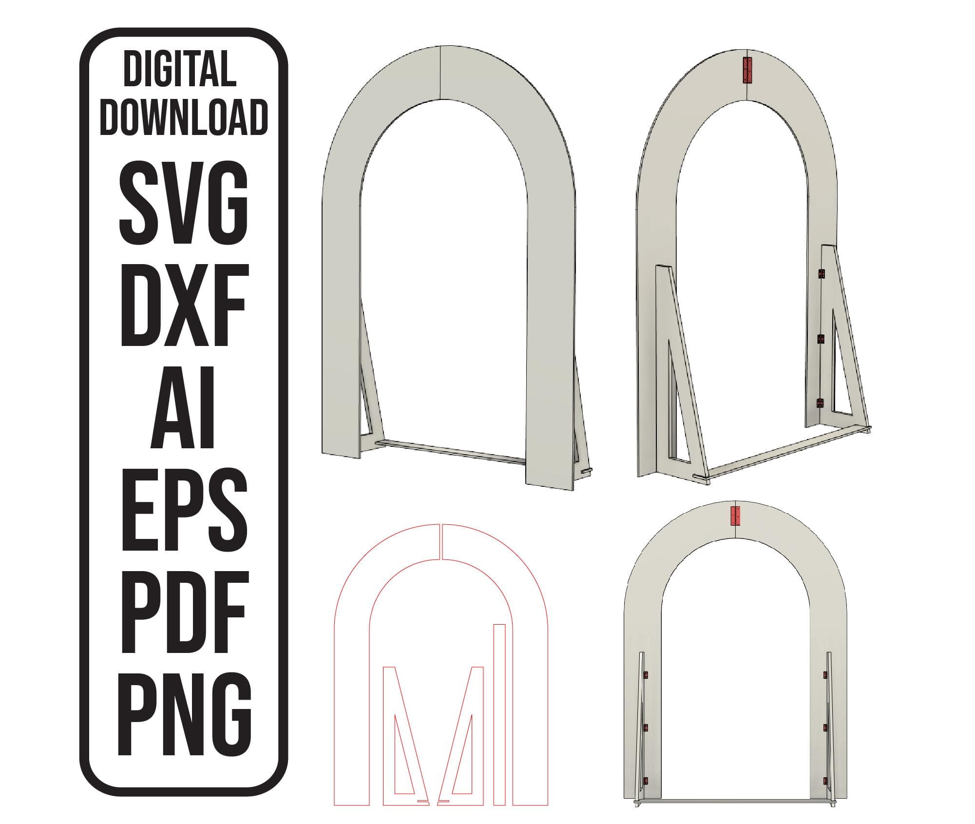 Wedding Arch Backdrop SVG CNC Plan (Digital Download)