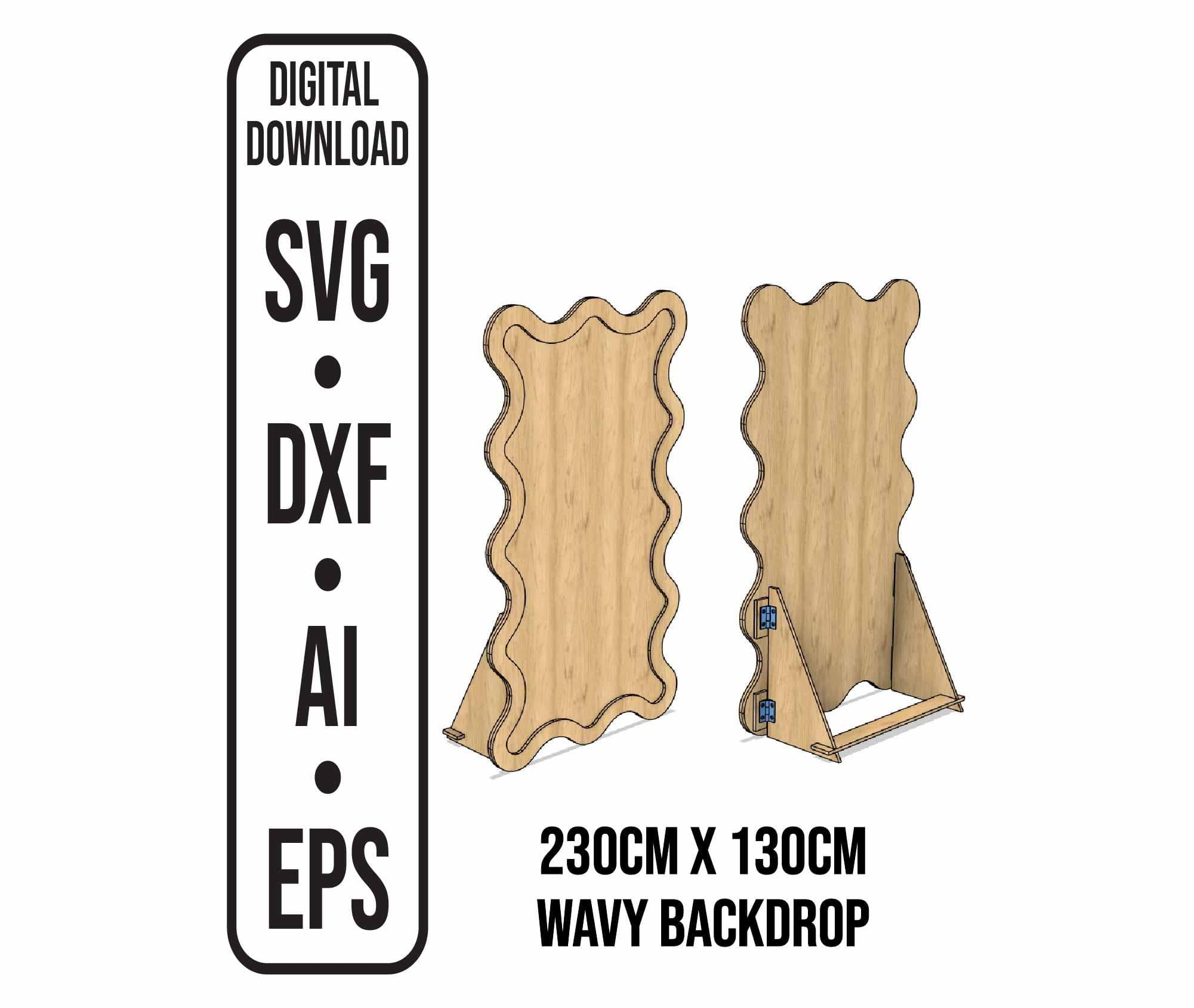 Wavy Backdrop with Stand Laser Cut File | Event Display (Digital Download)