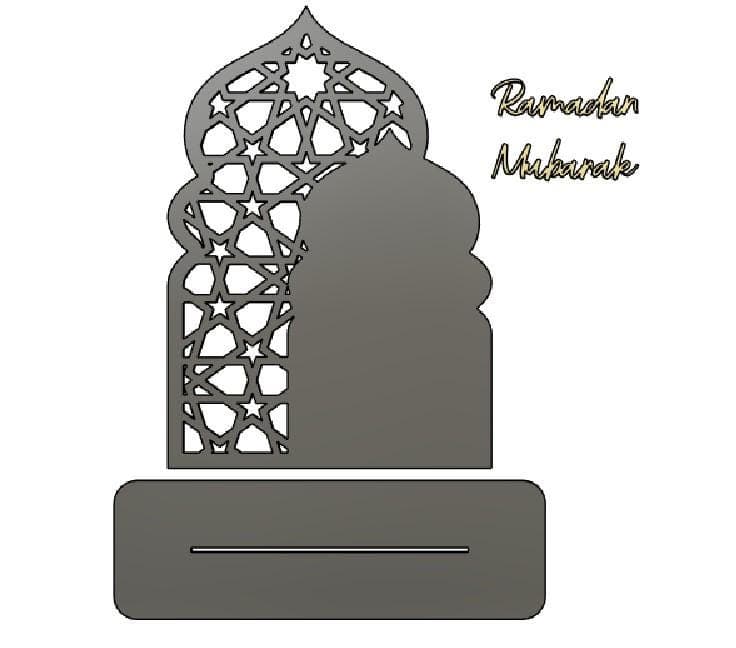 Ramadan mubarak table decor svg dxf ai eps | islamic ramadan layered decor | laser cnc cutting file - image 3