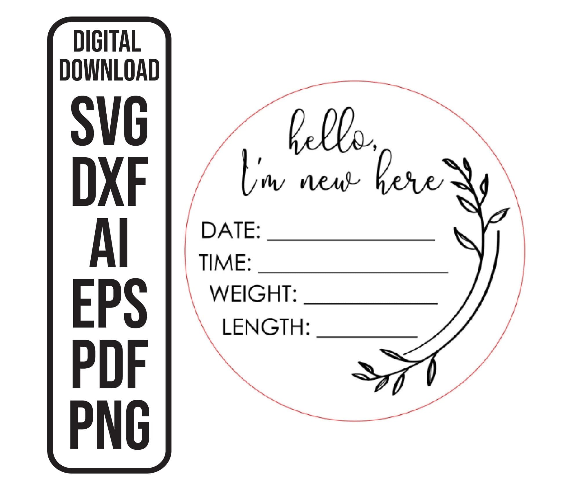 Birth Announcement SVG: Hello World Design (Digital Download)