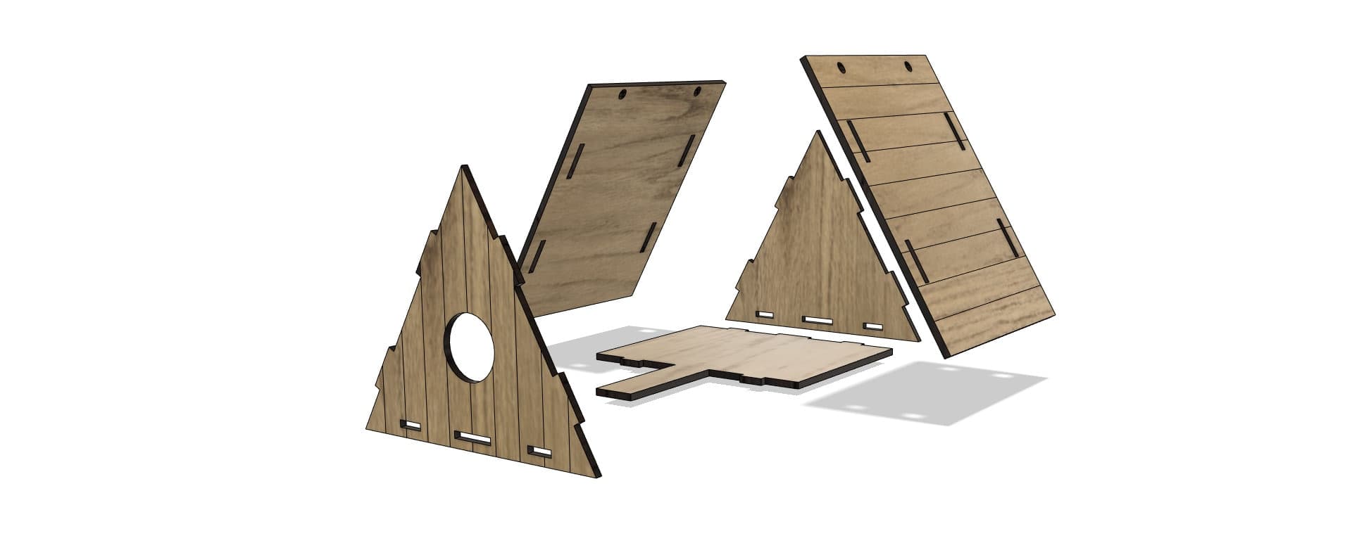 Triangular Bird House SVG Laser Cut File (Digital Download) - image 3