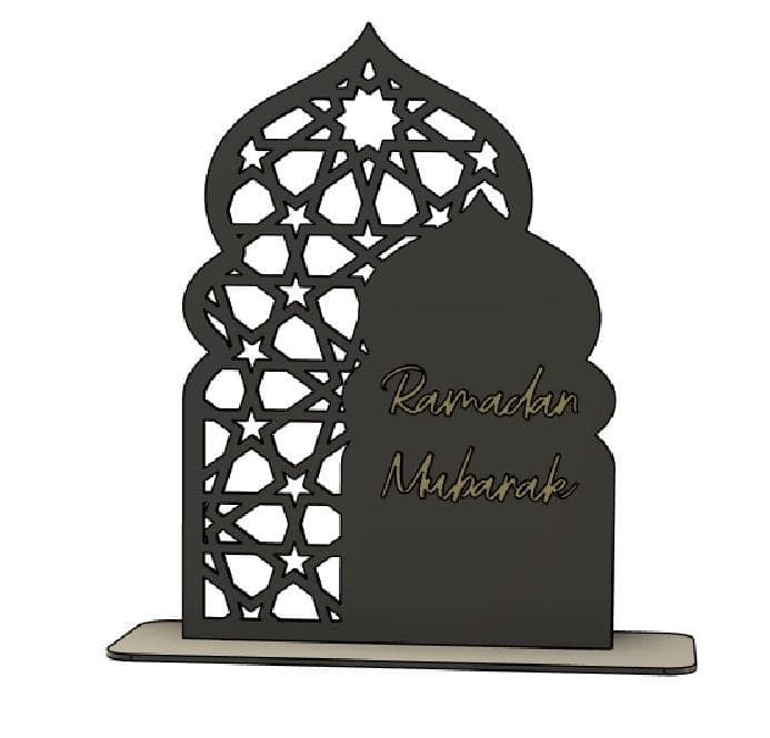 Ramadan mubarak table decor svg dxf ai eps | islamic ramadan layered decor | laser cnc cutting file - image 4