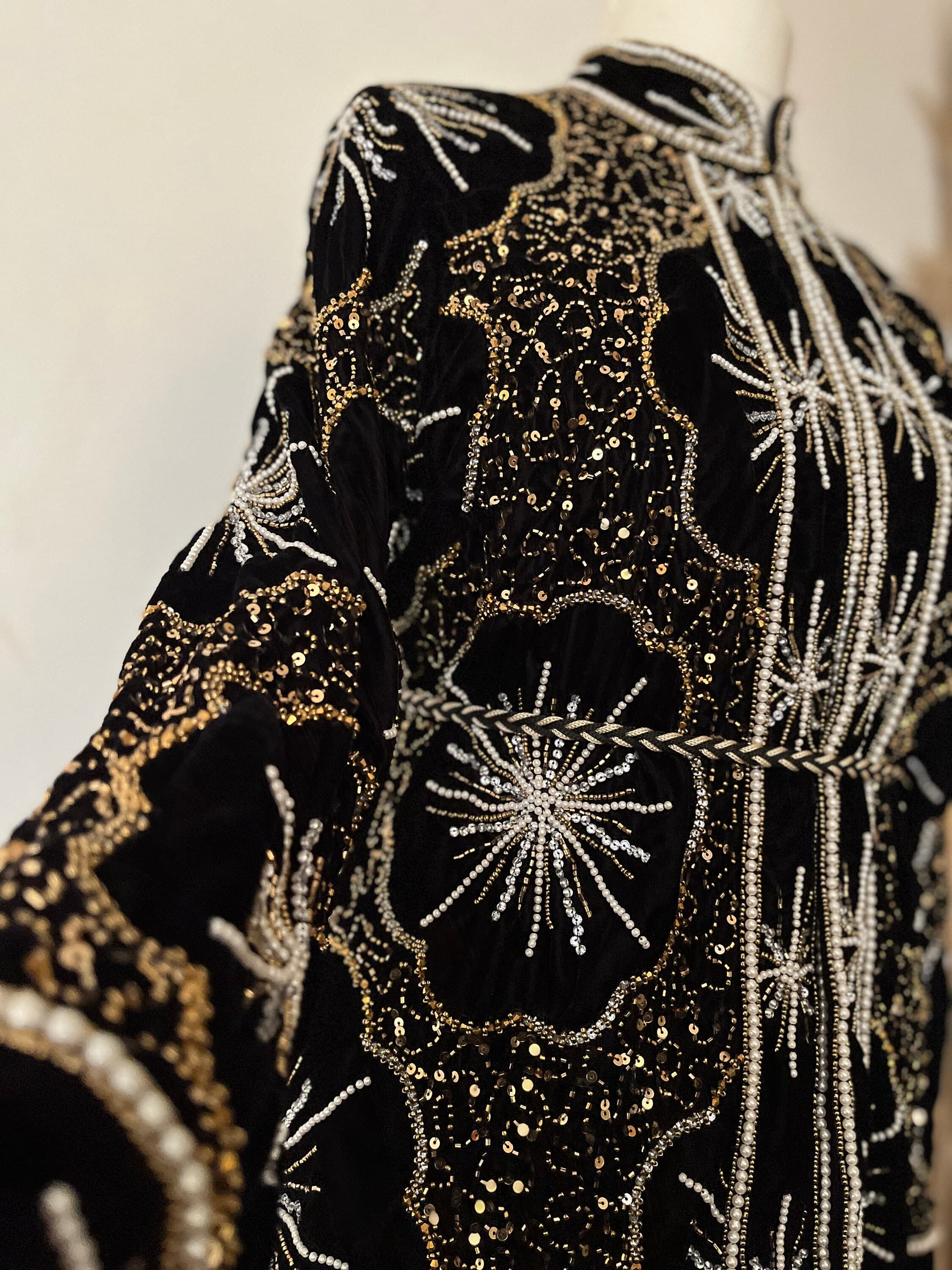 Luxury Abaya jacket modest party wear for eid - image 4