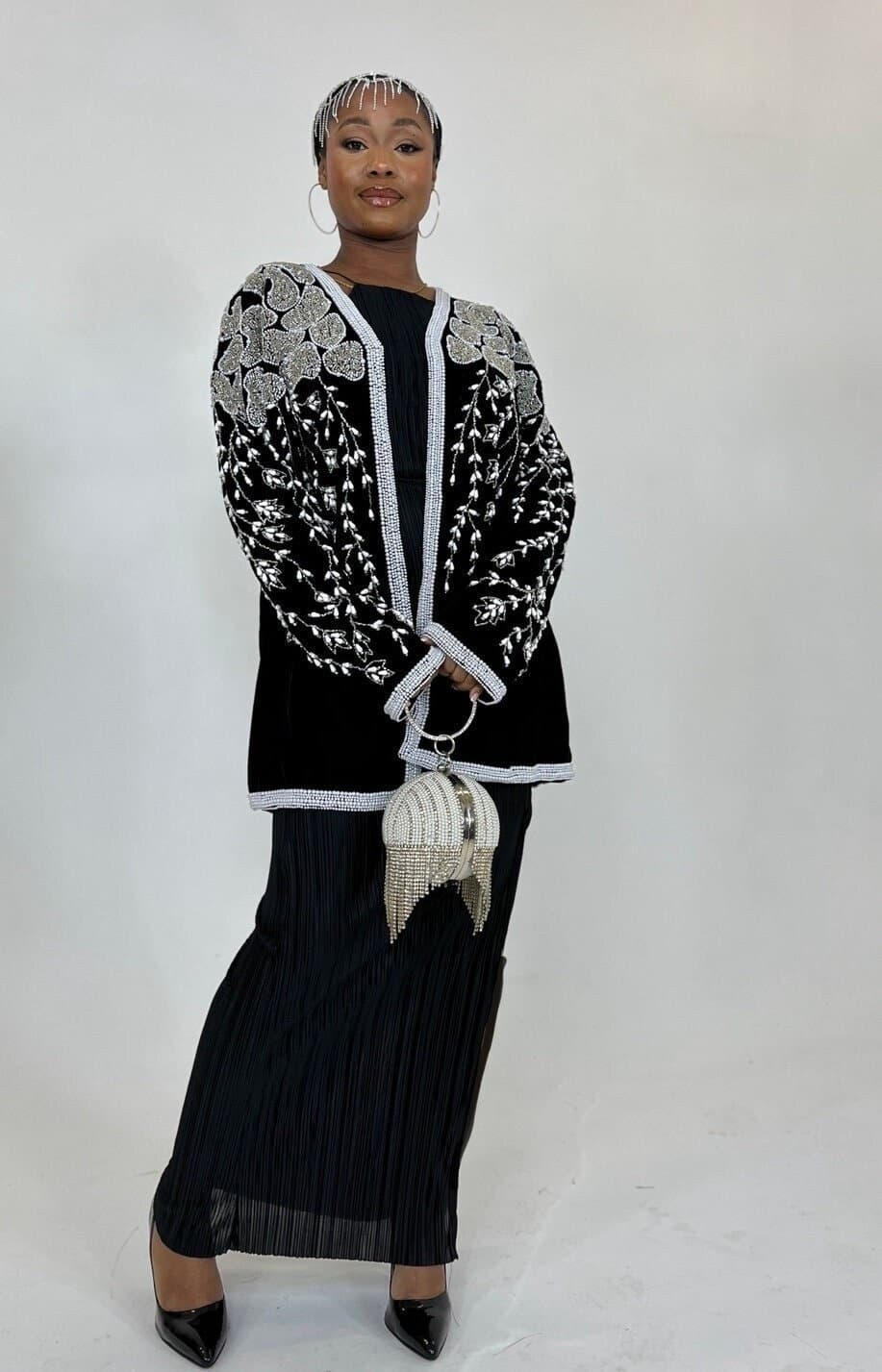 Blazer jacket emirate style beaded abaya Jacket