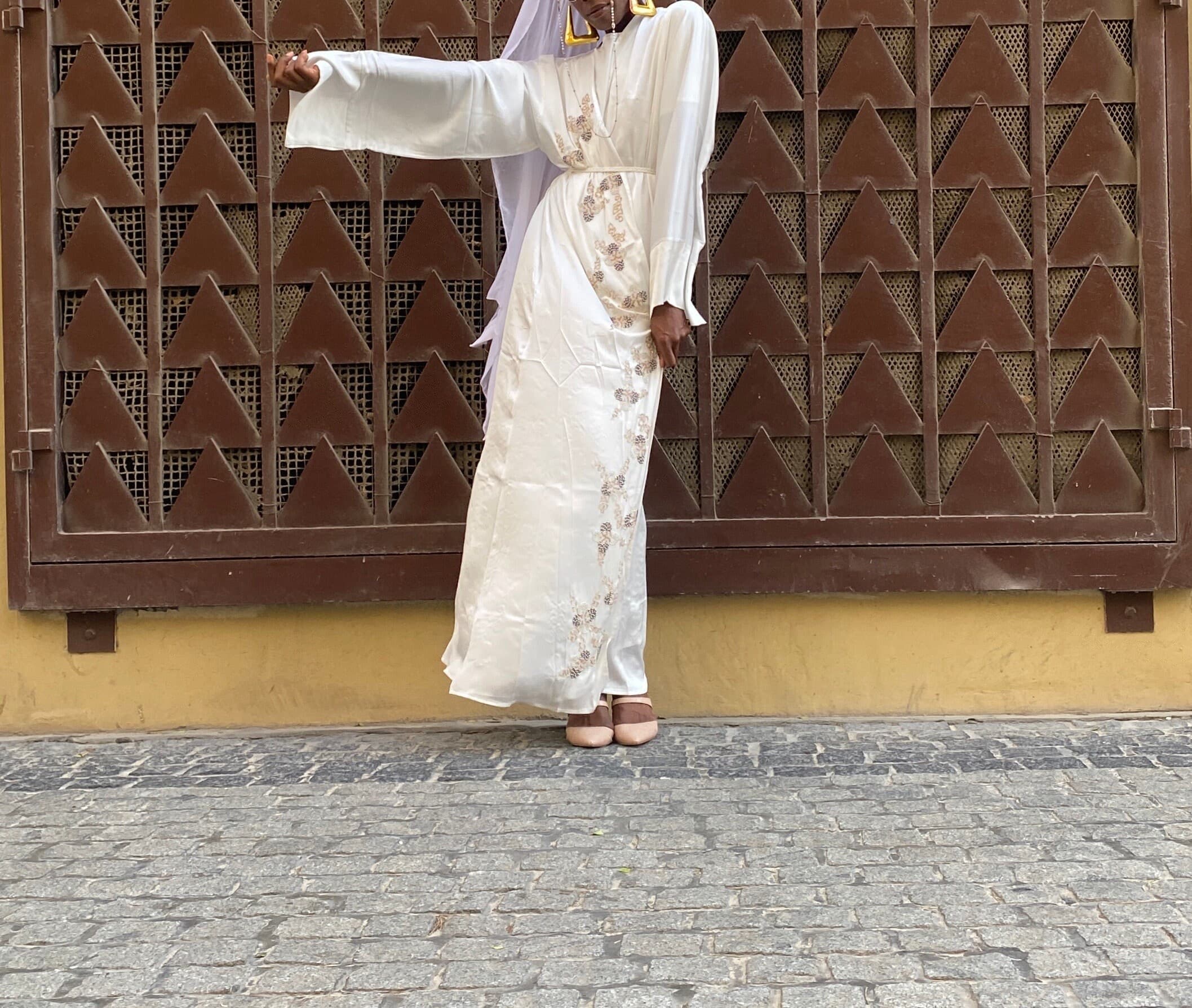 Luxury silky 4pc abaya gown kaftan bridal set made in Dubai