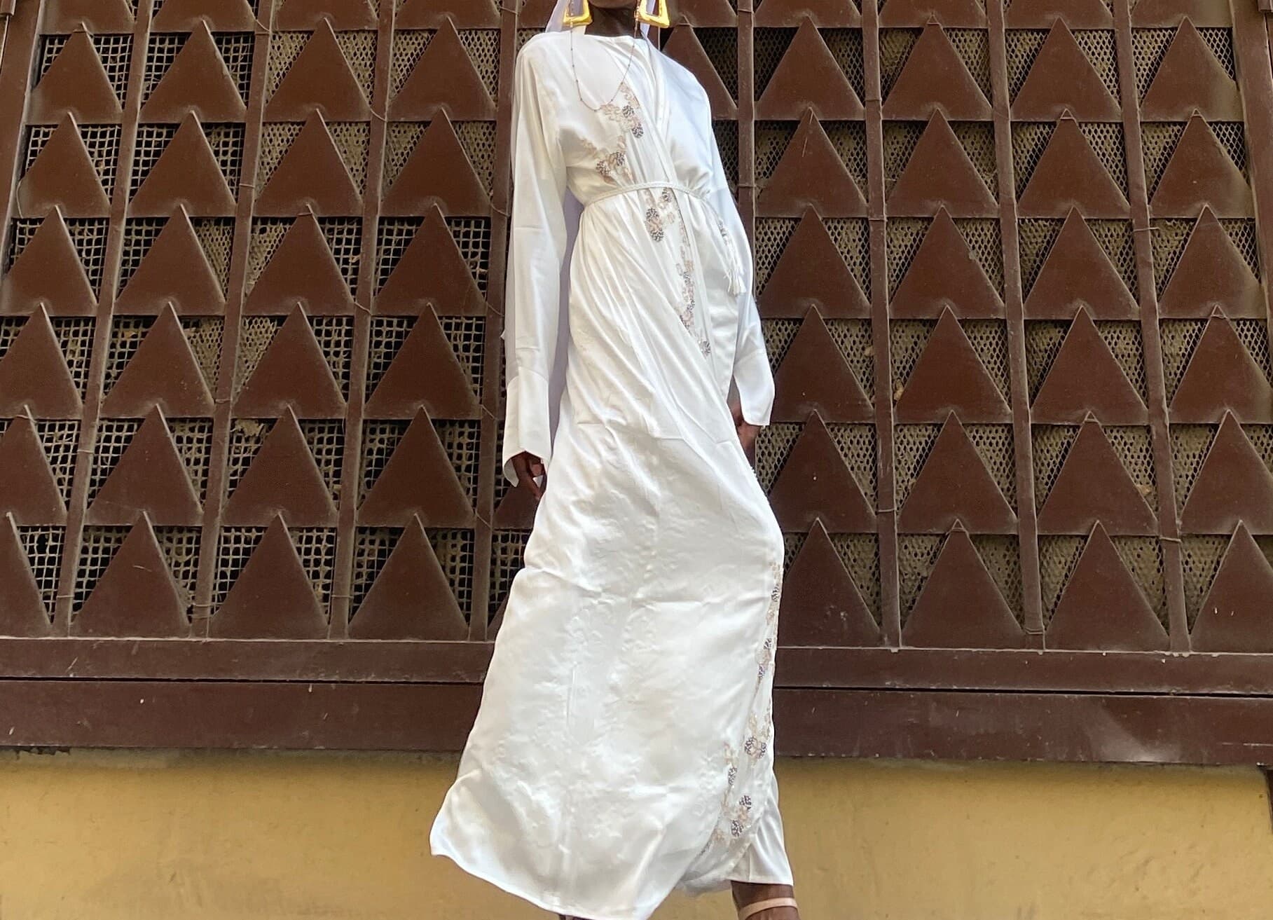 Luxury silky 4pc abaya gown kaftan bridal set made in Dubai - image 4