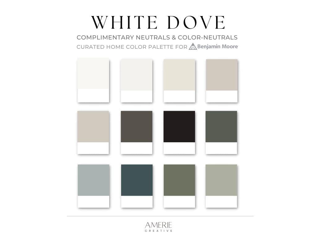 White Dove Benjamin Moore paint color palette White Dove color scheme | Whole house paint color scheme earthy neutral paint colors 2026
