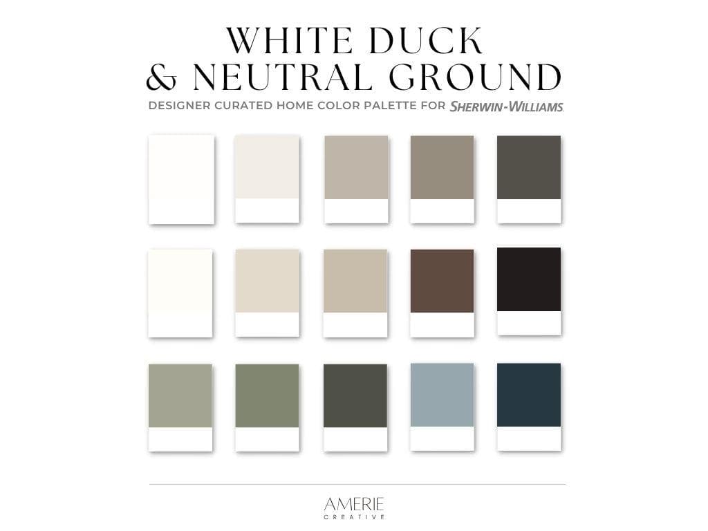 White Duck Sherwin Williams Neutral Ground Color Palette Whole house paint color scheme cozy earthy paiint color warm neutral paint colors