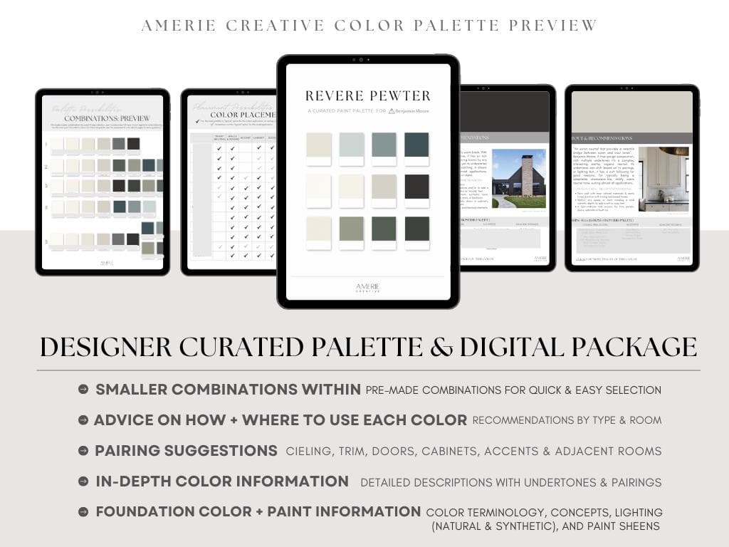 Revere Pewter HC-172 Benjamin Moore Paint color Palette house cabinet exterior warm grey gray greige classic blue green navy quiet moments brewster narraganset seapearl china white dove ballet black beauty vintage vogue ashwood moss storm cloud