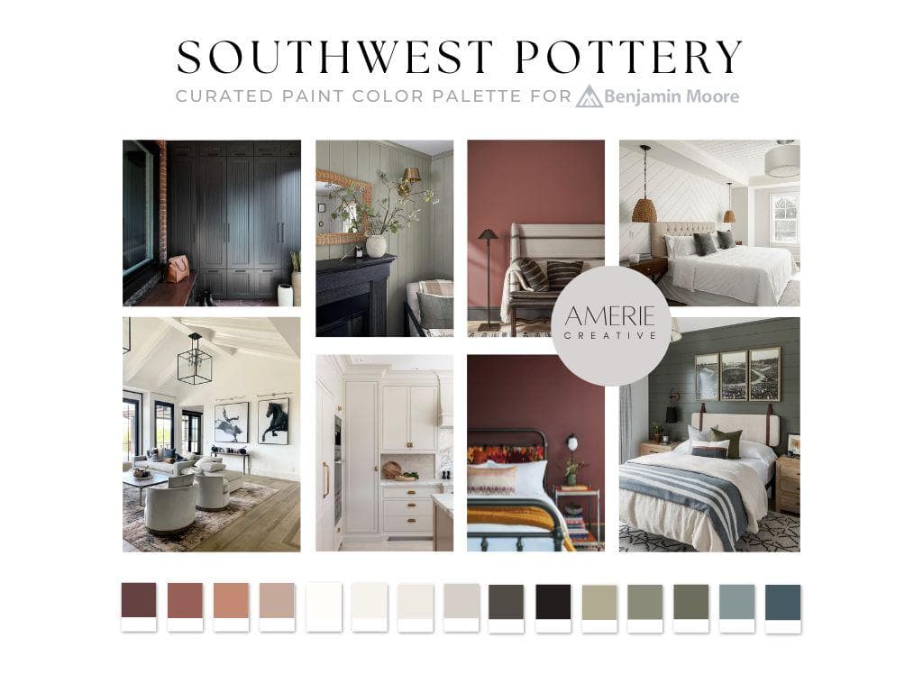 Southwest Pottery Benjamin Moore paint color palette Whole house paint color scheme 2026 paint colors 2026 neutral paint colors benjamin moore 2026
complimentary colors southwest pottery coordinating colors Terracotta paint color
el cajon clay townsend harbor brown mexican tile venetian portico midsummer night cloud white dove wing edgecomb gray onyx black cheyenne green nantucket gray antique pewter dark olive green paint color brewster gray new providence navy paint color newburg green