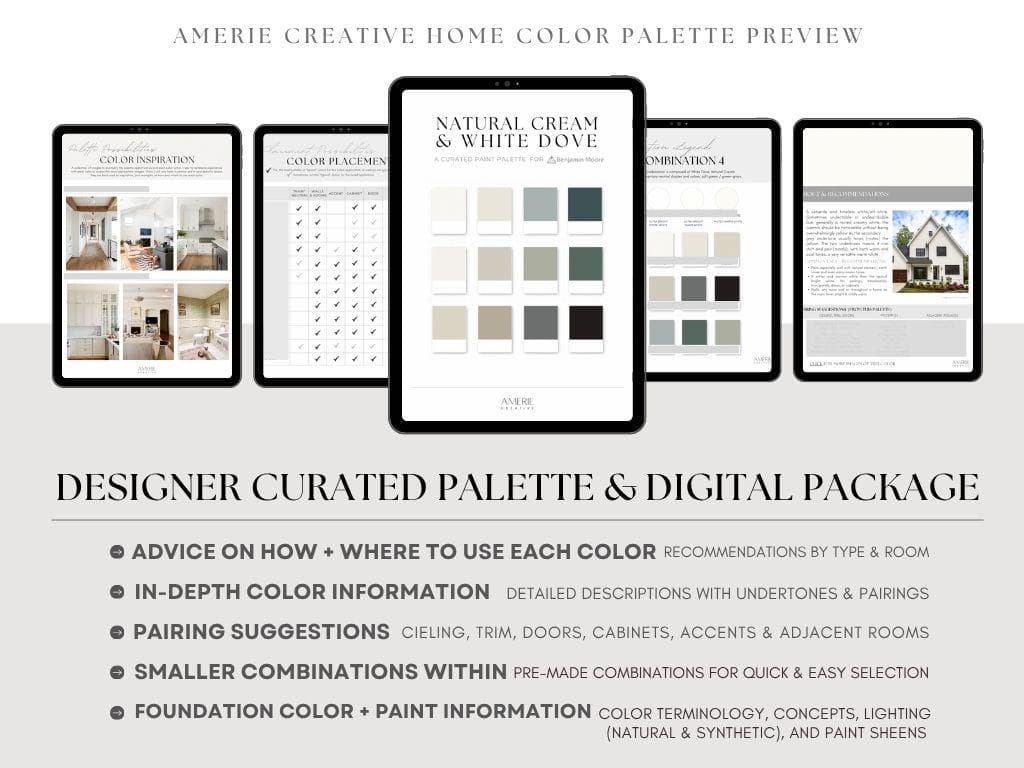 Natural Cream Benjamin Moore Natural cream complimentary colors White Dove Benjamin Moore Paint Color Palette Whole Home Paint color scheme whole house paint colors exterior interior home paint colors neutral paint color palette neutral paint color scheme warm neutral paint colors benjamin moore black onyx kendall charcoal stone hearth taupe seapearl china white dove revere pewter dark olive narragansett green boothbay gray blue
