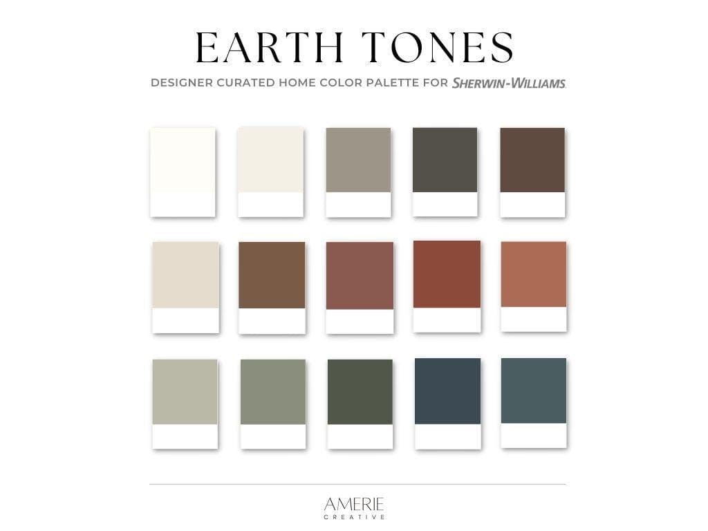 Earth Tones Paint Color Palette Sherwin Williams paint palette | Whole house paint color scheme moody earthy neutral paint colors 2026