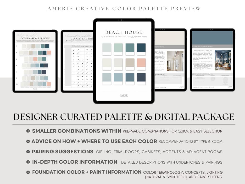 Beach house Coastal Color Palette Benjamin Moore paint palette
door cabinet exterior dark blue teal aqua turquoise quiet moments, smokey green, palladian blue, aegean teal, newburg green, conch shell, smoke, hale navy