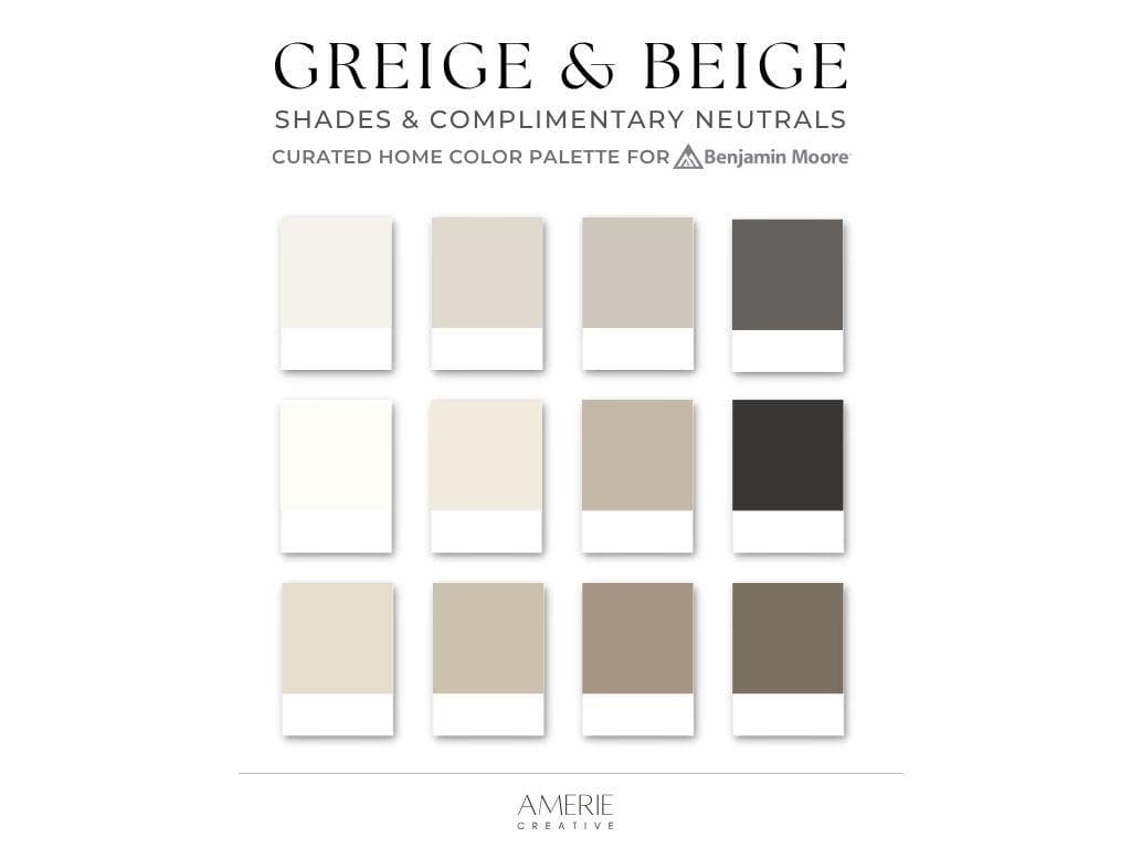 Greige Paint Color Palette Benjamin Moore Beige paint colors Whole house paint color scheme warm gray beige warm neutral paint colors 2026