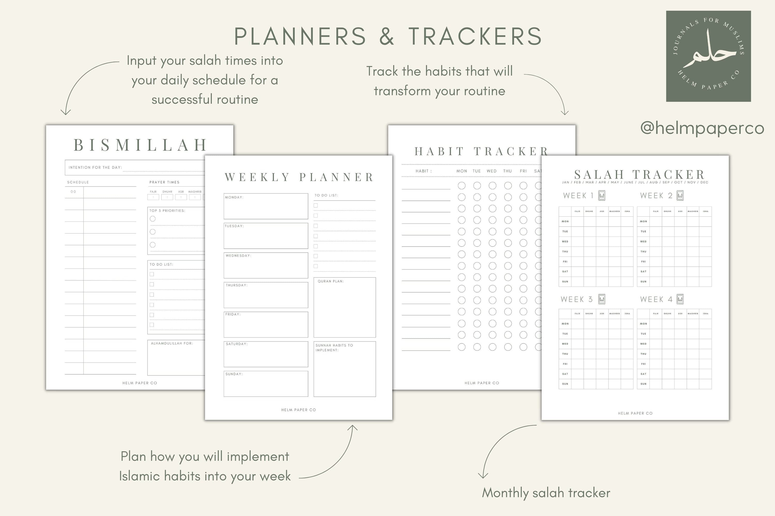 Islamic Printable Bundle // Digital Islamic Planner, muslim planner, salah tracker, quran tracker, quran journal, traceable quran, printable - image 3