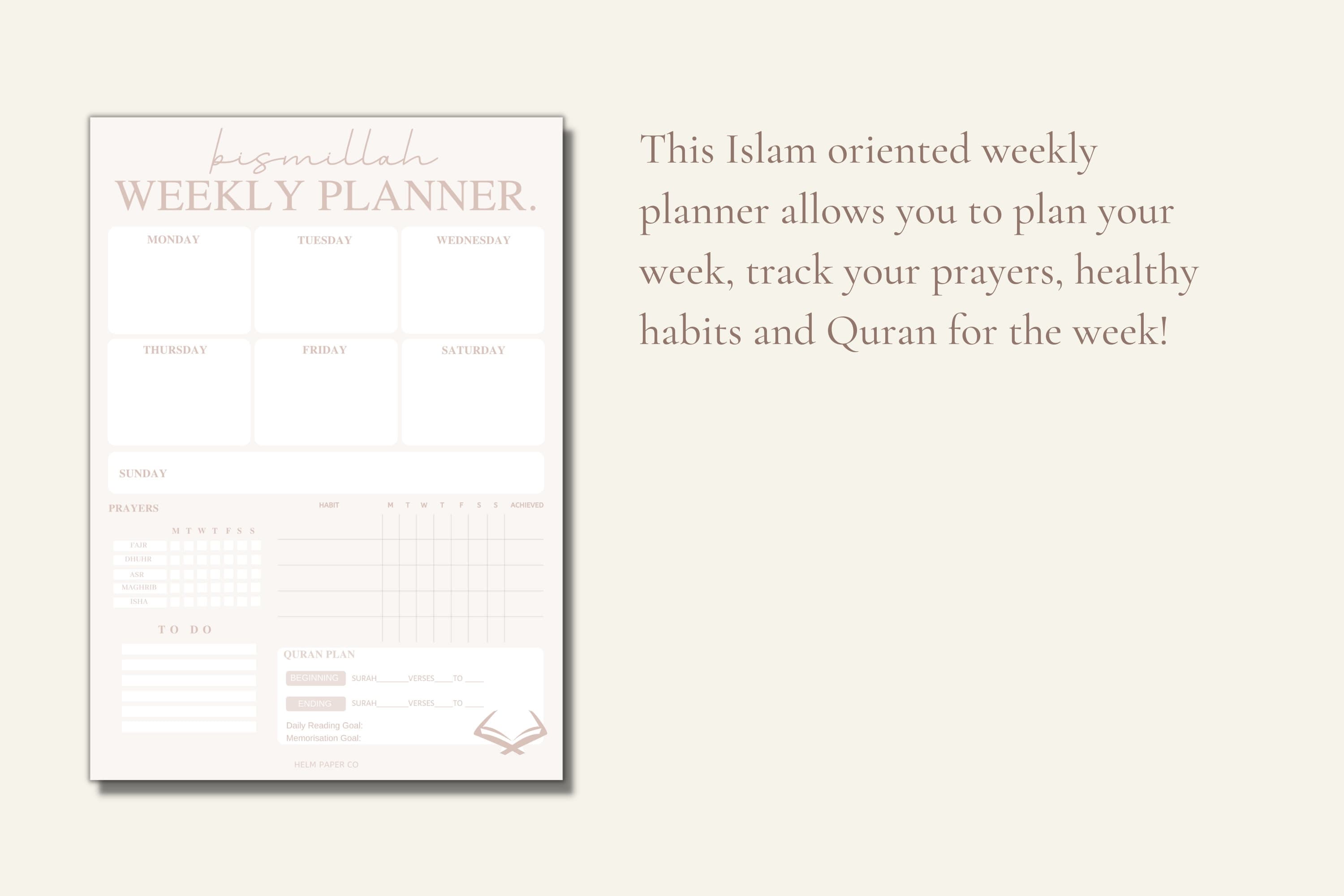 Digital muslim printable planner | Islamic planning printables, islamic agenda for muslims, quran journal, islamic journal - image 4