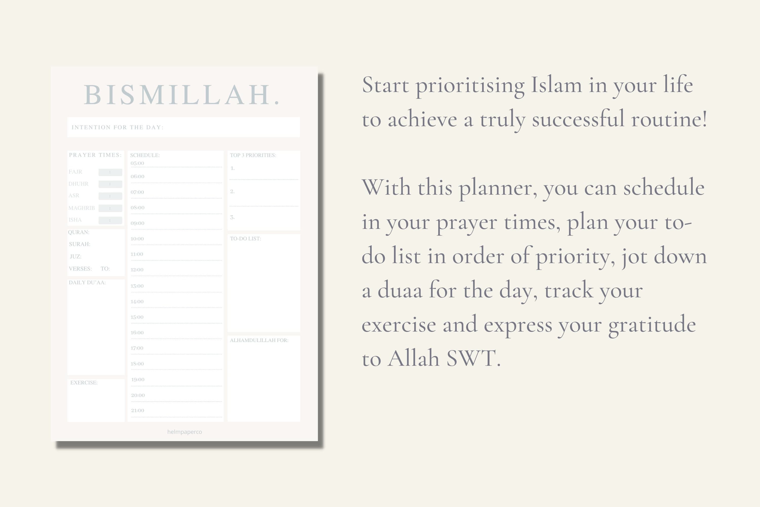 Islamic Digital Printables, digital muslim planner, deen planner, muslim tracker, salah tracker, islam planner, quran journal - image 3