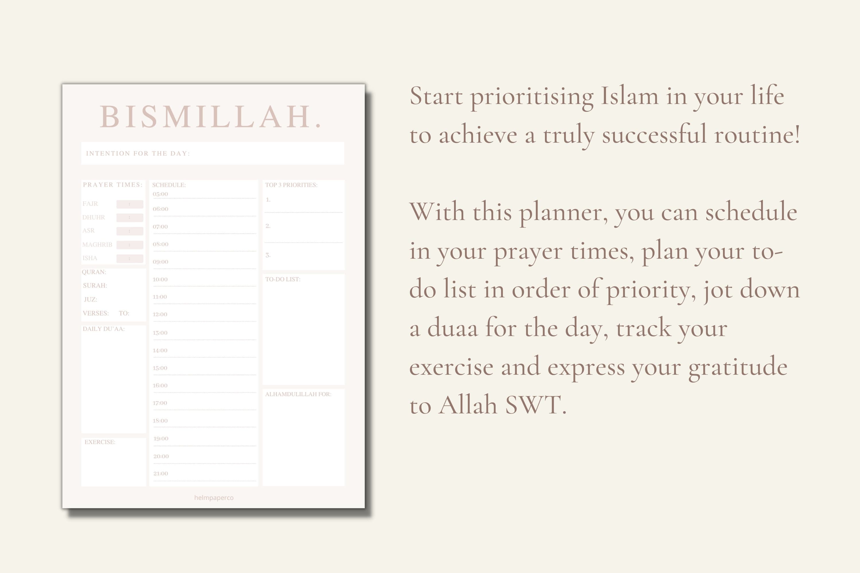 Digital muslim printable planner | Islamic planning printables, islamic agenda for muslims, quran journal, islamic journal - image 3